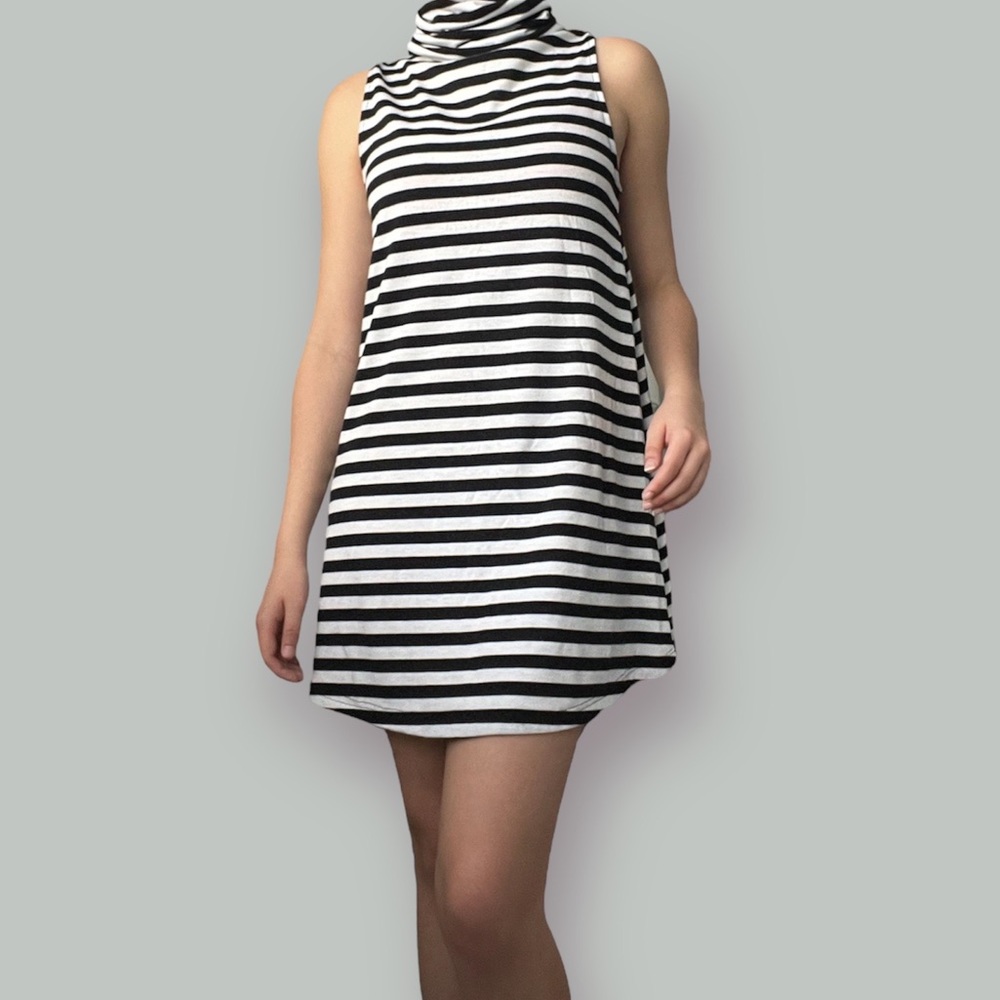 Cotton On Black/White Turtleneck Mini Dress